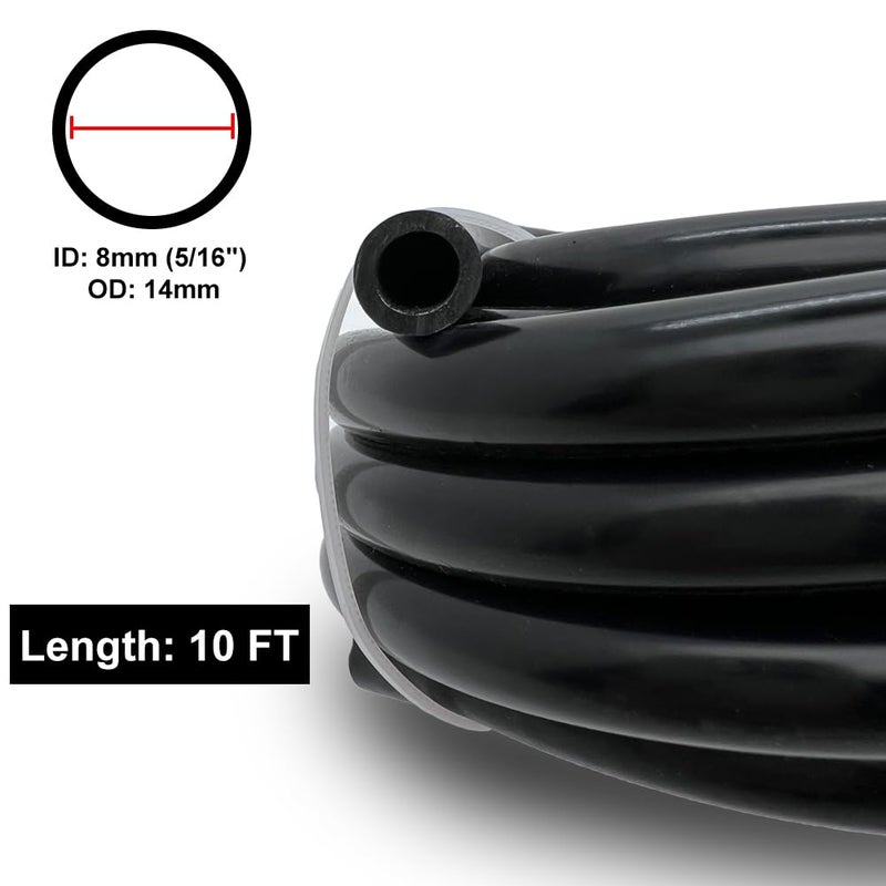 Byredio 8mm 5/16"" Silicone Vacuum Hose Flexible Tubing Line 275 PSI Max Pressure 10FT for Automotive vacuum lines,Turbochargers,Air intake components - Image 2